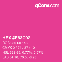 カラーコード: HEX #E63C92 | qconv.com