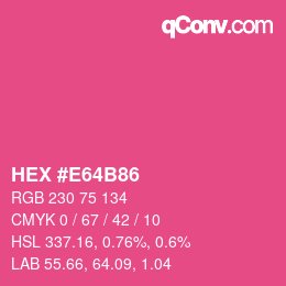Farbcode: HEX #E64B86 | qconv.com