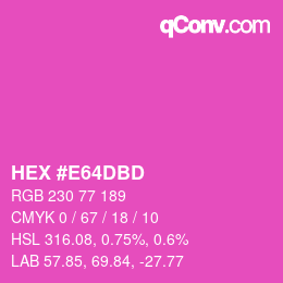 颜色代码: HEX #E64DBD | qconv.com