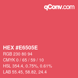 Color code: HEX #E6505E | qconv.com