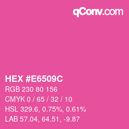 颜色代码: HEX #E6509C | qconv.com