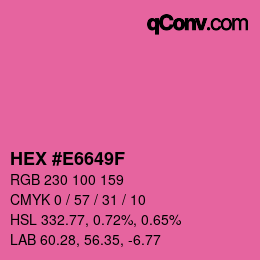 Color code: HEX #E6649F | qconv.com