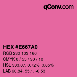 Color code: HEX #E667A0 | qconv.com