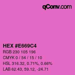 Color code: HEX #E669C4 | qconv.com