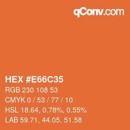 Color code: HEX #E66C35 | qconv.com