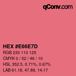 Color code: HEX #E66E7D | qconv.com