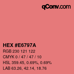 Farbcode: HEX #E6797A | qconv.com