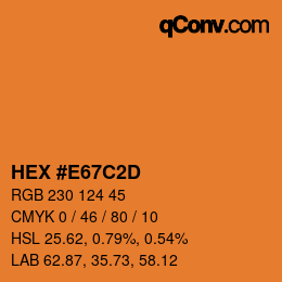 Color code: HEX #E67C2D | qconv.com