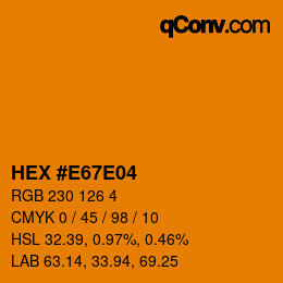 Color code: HEX #E67E04 | qconv.com