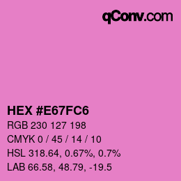 颜色代码: HEX #E67FC6 | qconv.com