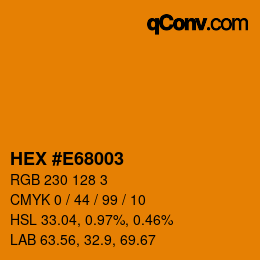 カラーコード: HEX #E68003 | qconv.com