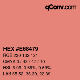 カラーコード: HEX #E68479 | qconv.com