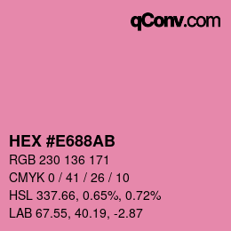 カラーコード: HEX #E688AB | qconv.com