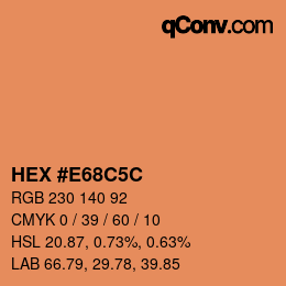 Color code: HEX #E68C5C | qconv.com