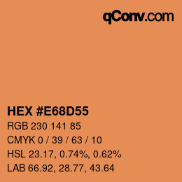Color code: HEX #E68D55 | qconv.com