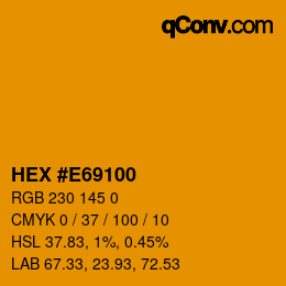 Color code: HEX #E69100 | qconv.com