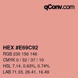カラーコード: HEX #E69C92 | qconv.com