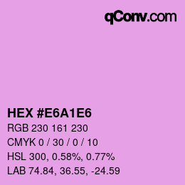 Color code: HEX #E6A1E6 | qconv.com