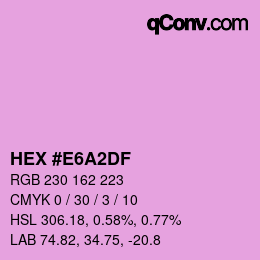 Color code: HEX #E6A2DF | qconv.com