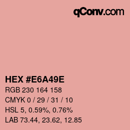 Color code: HEX #E6A49E | qconv.com