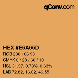 Color code: HEX #E6A65D | qconv.com