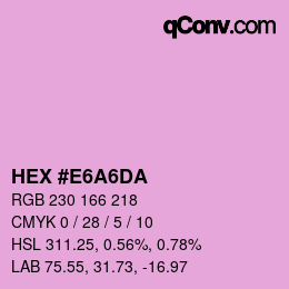 カラーコード: HEX #E6A6DA | qconv.com