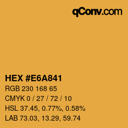 Color code: HEX #E6A841 | qconv.com