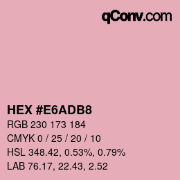カラーコード: HEX #E6ADB8 | qconv.com