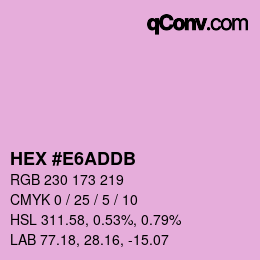 颜色代码: HEX #E6ADDB | qconv.com