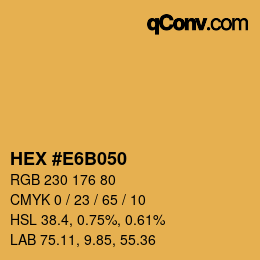カラーコード: HEX #E6B050 | qconv.com