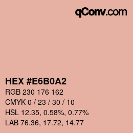 Color code: HEX #E6B0A2 | qconv.com