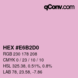 颜色代码: HEX #E6B2D0 | qconv.com