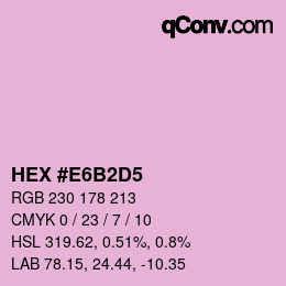 颜色代码: HEX #E6B2D5 | qconv.com