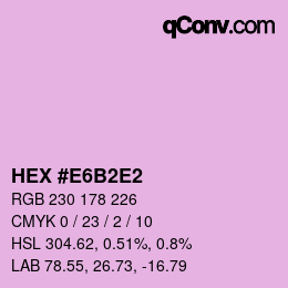 颜色代码: HEX #E6B2E2 | qconv.com