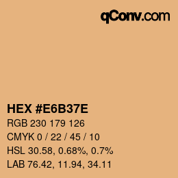 Color code: HEX #E6B37E | qconv.com