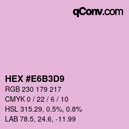 颜色代码: HEX #E6B3D9 | qconv.com