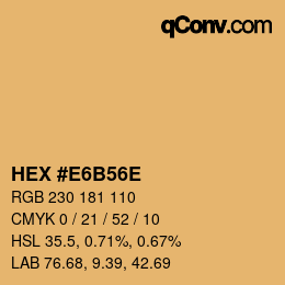 Color code: HEX #E6B56E | qconv.com