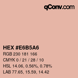 Color code: HEX #E6B5A6 | qconv.com