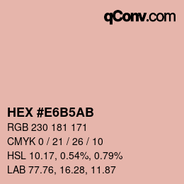 Color code: HEX #E6B5AB | qconv.com