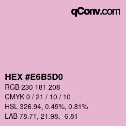 Color code: HEX #E6B5D0 | qconv.com