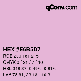 颜色代码: HEX #E6B5D7 | qconv.com