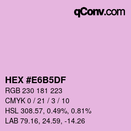 Color code: HEX #E6B5DF | qconv.com