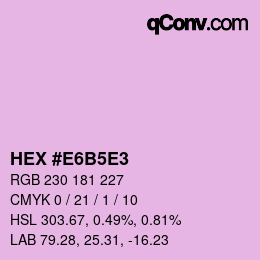 颜色代码: HEX #E6B5E3 | qconv.com