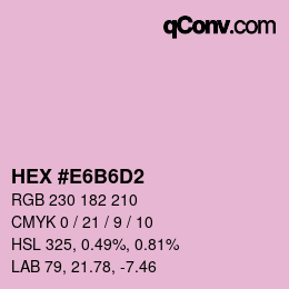 カラーコード: HEX #E6B6D2 | qconv.com