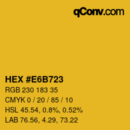 カラーコード: HEX #E6B723 | qconv.com