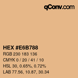 Color code: HEX #E6B788 | qconv.com