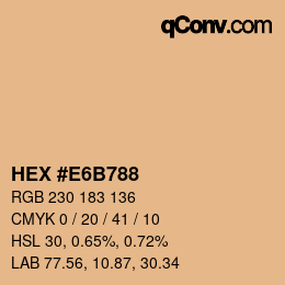 カラーコード: HEX #E6B788 | qconv.com