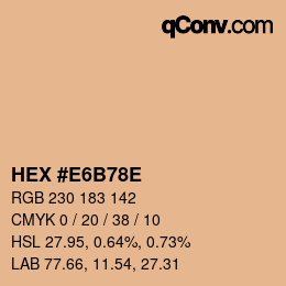 Color code: HEX #E6B78E | qconv.com