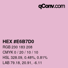 颜色代码: HEX #E6B7D0 | qconv.com