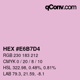 颜色代码: HEX #E6B7D4 | qconv.com